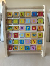 Hape Alphabet  Number Abacus Wood Educational ABC Learning Toy