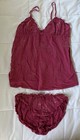 Victoria's Secret Pink/Burgundy PJ Tank & Bikini Panties M - Ruffle with Sequins — photo 6