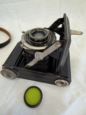 Zeiss Ikon Ikonta 521 Folding Camera Tessar 5cm f3.5 Compur-Rapid Case Filter