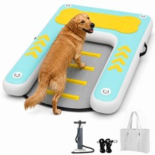 Inflatable Dog Water Ramp, 60" x 40" Extra Large Dog Dock Boat Ramp