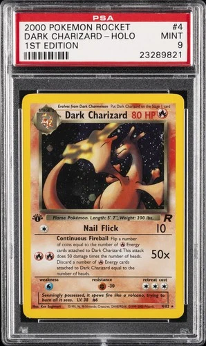 2000 POKEMON ROCKET 1ST EDITION #4 DARK CHARIZARD-HOLO PSA 9