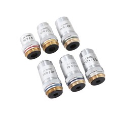 Accessoires de microscope objectif achromatique pièces de lentille argent pièc