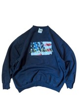 Vintage America Flag Sweatshirt Bold Graphic Pullover Tultex Mens L