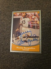 Manny Sanguillen 1990 Pacific Trading # 75 Auto Signed  Card Pirates Autographed