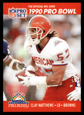 1990 Pro Set FACT Clay Matthews #353 Cleveland Browns NFL Football Base Set