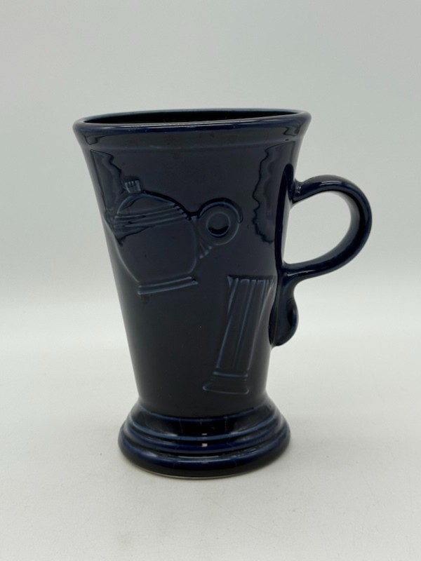 Fiestaware Pedestal Mug Cobals with Embossed Icons