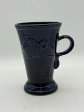 Fiestaware Pedestal Mug Cobals with Embossed Icons