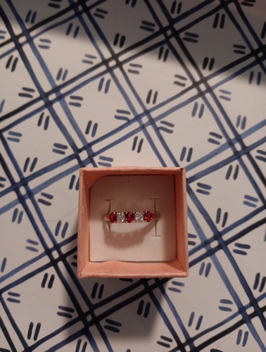 geniune red Sapphire ring 1.00ctw. sz10 Rhodium Plated 925ss - Picture 3 of 13