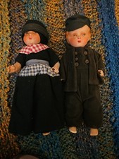 VTG celluloid Dutch German Boy and Girl Dolls