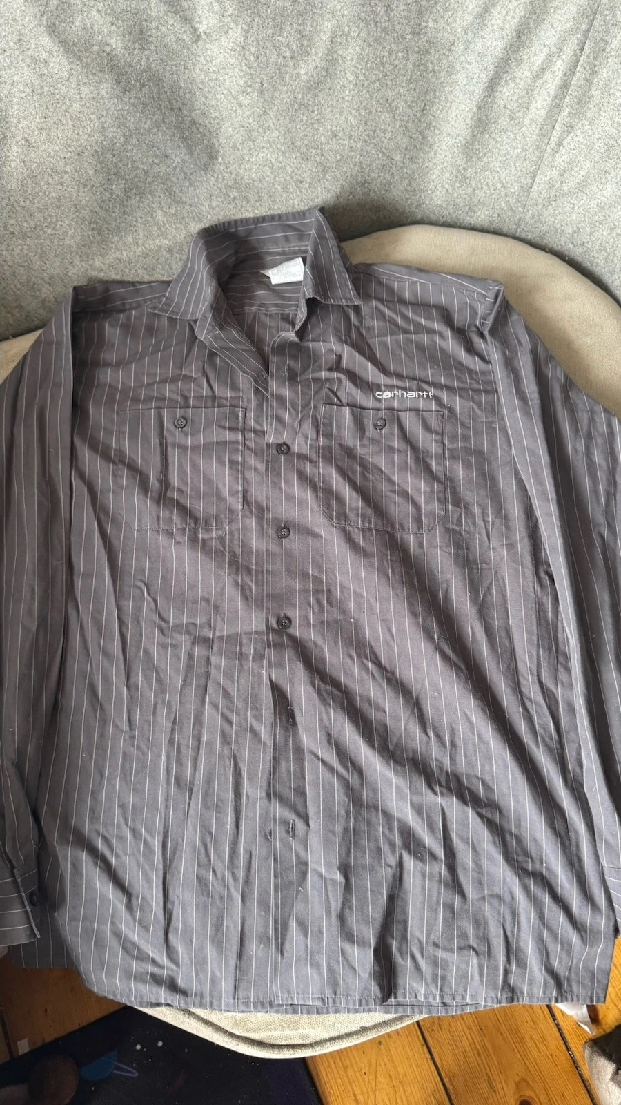 Carhartt Rugged Outdoor Wear Grey Pinstripe Long Sleeve Shirt Large
Opens in a new window or tab
