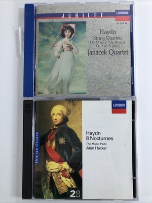 Haydn: 8 Nocturnes + String Quartets Alan Hacker/The Music Party 2-CD (Decca)