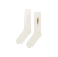 Gucci SS23 LOGO Print Knit Stocking 732697-4GAGA-9000 Men's White
