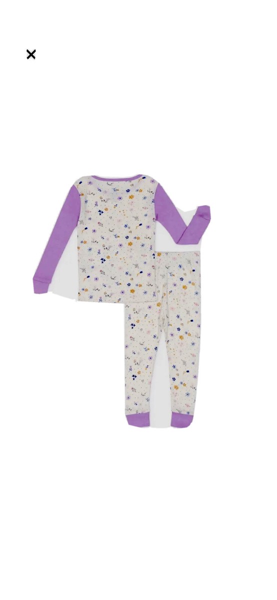 Wonder Nation Toddler Girls Purple Graphic Floral Owl L-Sleeve
