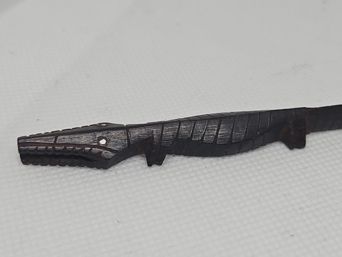 Vintage handgeschnitzte schwarze Ebenholz Kenia Brieföffner primitiver Stil - Bild 7 von 10