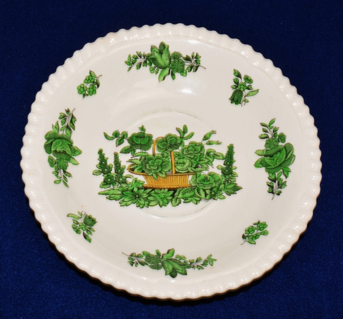 #未使用Spodc #ENGLAND #BONECHINA#Y2962 Vintage COPELAND SPODE England GREEN BASKET Pattern #9040 6