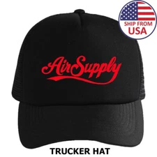 Air Supply Printed Trucker Hat Cap Black Hat Adult Size