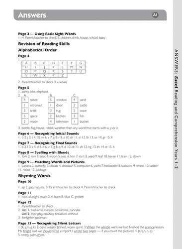 Excel Basic Skills - Reading and Comprehension Years 1 - 2 - Picture 9 of 10