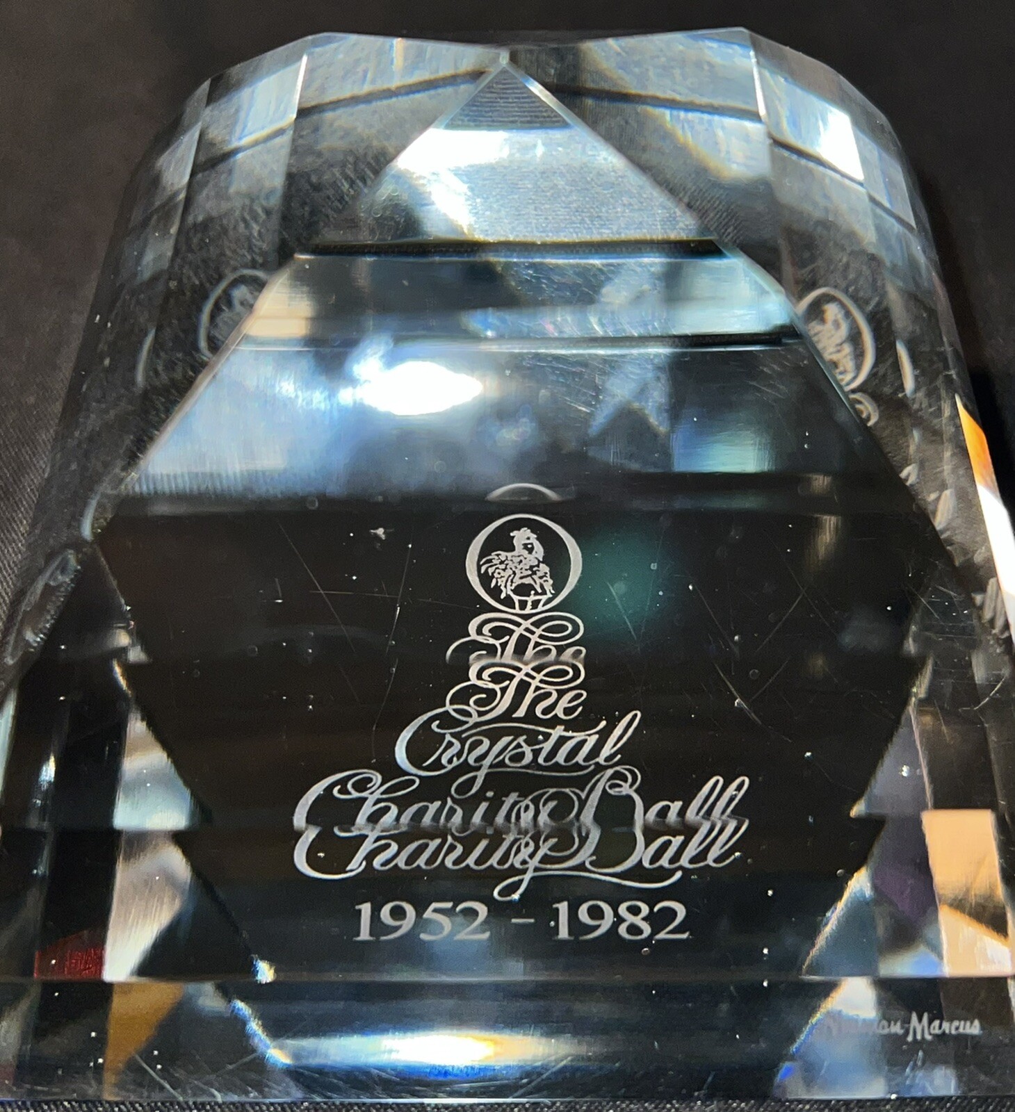 Vtg NEIMAN MARCUS The CRYSTAL CHARITY BALL 19521982 GLASS Paperweight