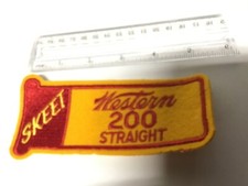 Western Shotgun Shells Vintage Skeet Shooting Embroidered Patch Red 200 Straight