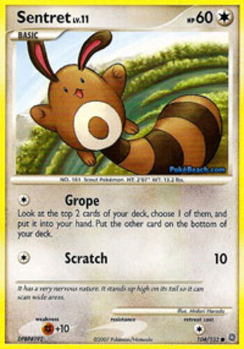 Pokemon - Sentret - 104/132 - Common - Secret Wonders - NM