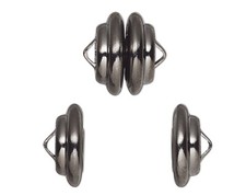 Clasp, 1 Set Mag-Lok Gunmetal Black Plated 11mm Magnetic Clasp with 2 Loops