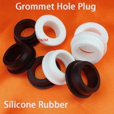 Black/White Grommet Silicone Rubber Snap Hole Plug Bung Wire Cable Protect Bush