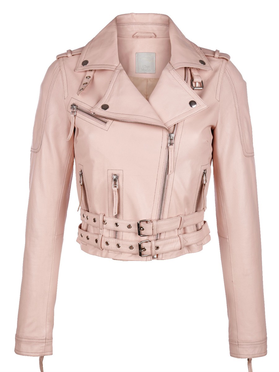 Leder Alba Moda Bikerjacke Alba Moda Leder Jacke Rose 40, 42