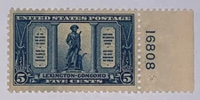 Travelstamps: 1925 US Stamps Scott #619 Lexington-Concord Sesquicentennial mogh