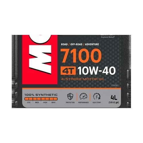 Motul 7100 4T 10W-40 Motorcycle Engine Oil Fully Synthetic 10W40 4L + 1L 5 Litre - Image 2 of 4