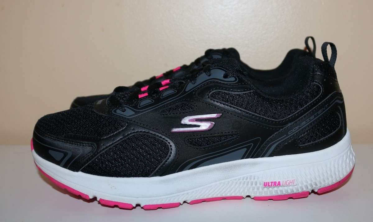 Skechers Women's GO Run Consistent 128075 Black Lace Up Low