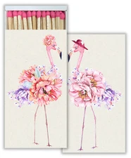 Flamingo Flowers Set of 10 Large Matchboxes with Wooden Matches