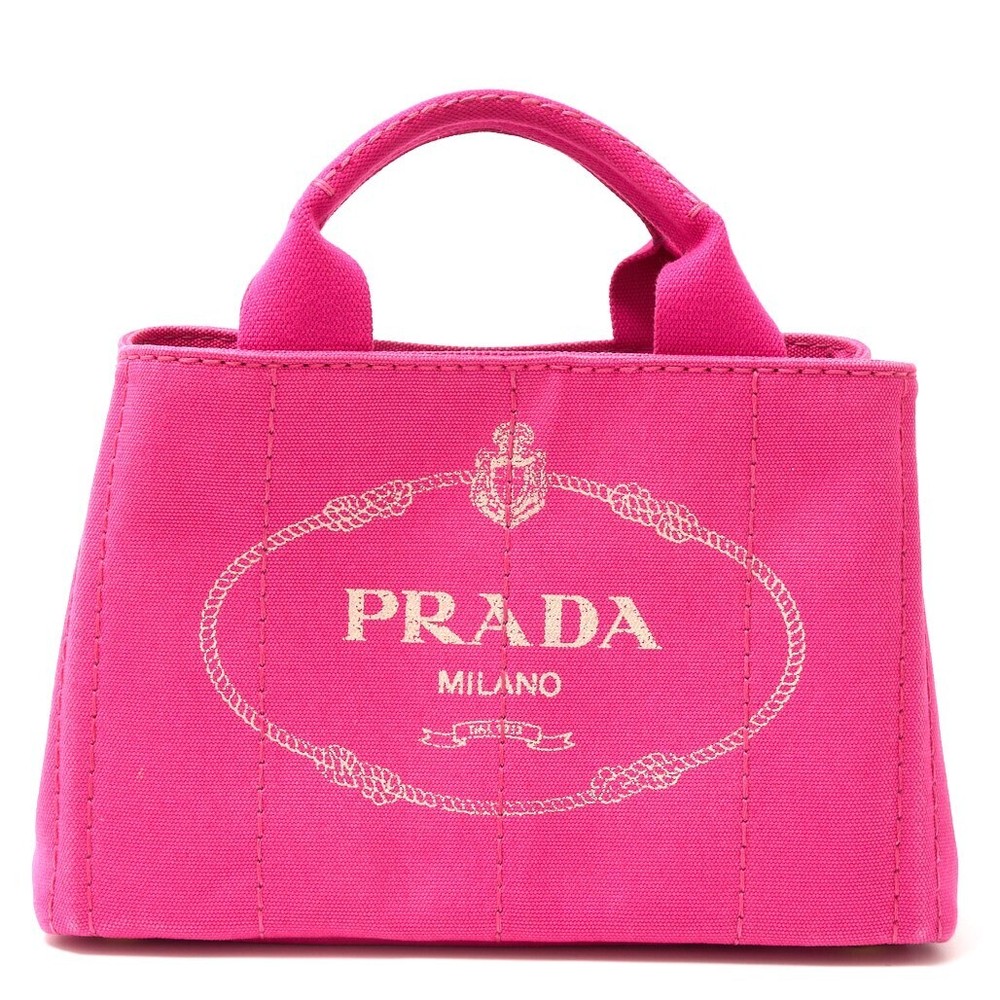 PRADA Mini Canapa B2439G 2WAY Hand Shoulder Bag on Canvas   Saffiano Leather P