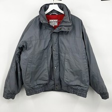 Vintage Sears The Men's Store Bomber Jacket Hidden Hood Gray EUC Size XL