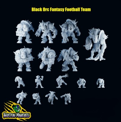 Black Orc Team (x16) Fantasy Football - BruteFun