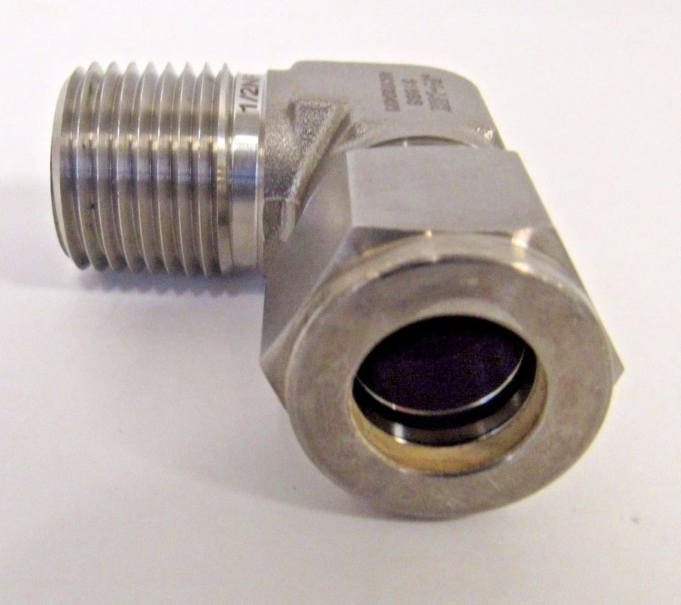 NEW JW-LOK 316 SS 1/2" TUBE X 1/2" MNPT MALE ELBOW (90) COMPRESSION FITTING NIB - Image 4 of 4