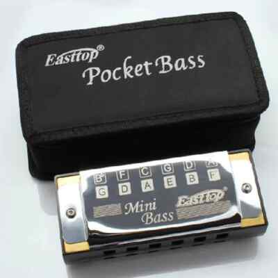 EASTTOP Mini Bass Harmonica Harps Pocket Bass Harmonica Orchestral Harmonica DE