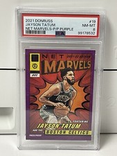 2021 JAYSON TATUM Panini Donruss Net Marvels Purple Press Proof #19 • PSA 8