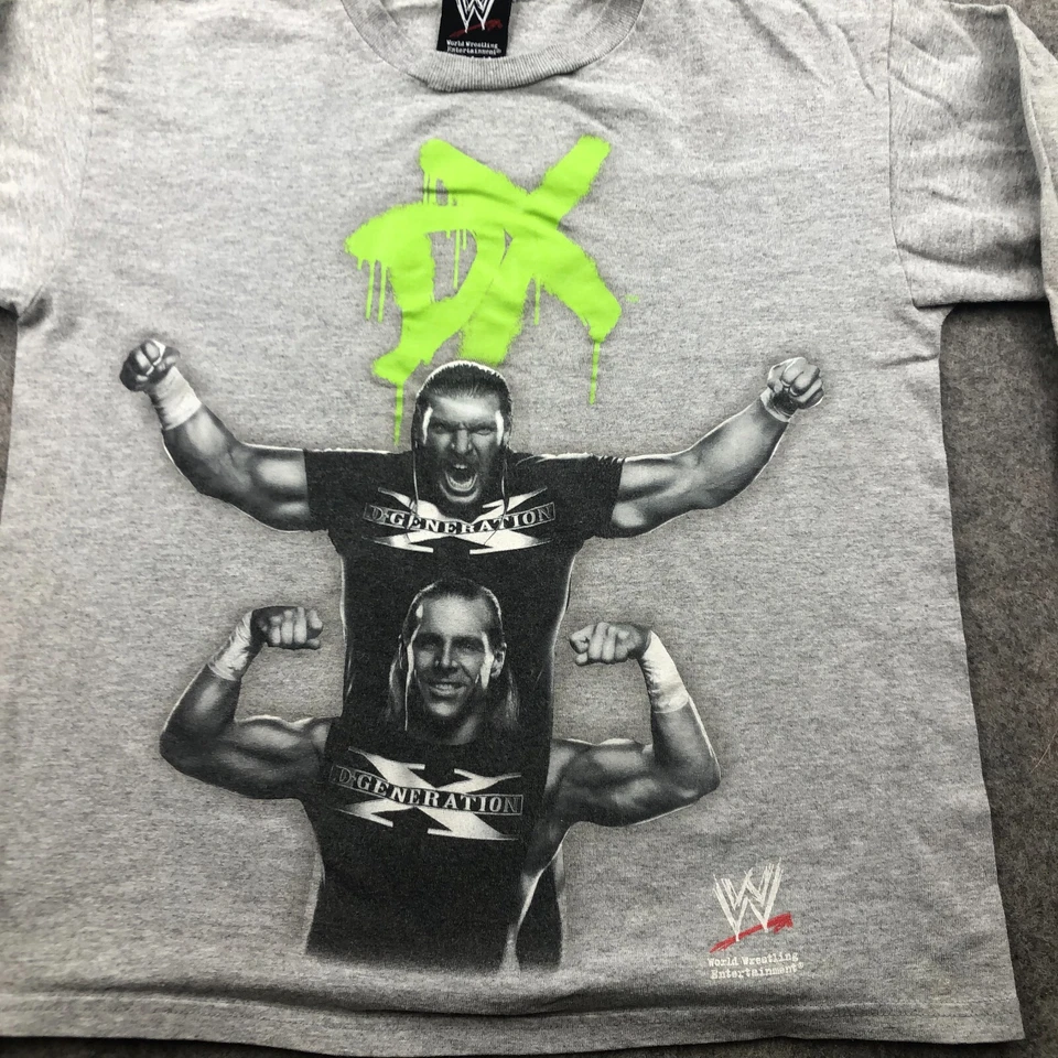 Camisa De Colección DX Degeneration X Niños Grande Gris Triple H Shawn Michaels WWE * Foto 2 de 4