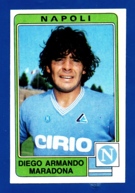 FIGURINA CALCIATORI PANINI 1984/85 N.203 DIEGO ARMANDO MARADONA ORIGINAL REMOVED