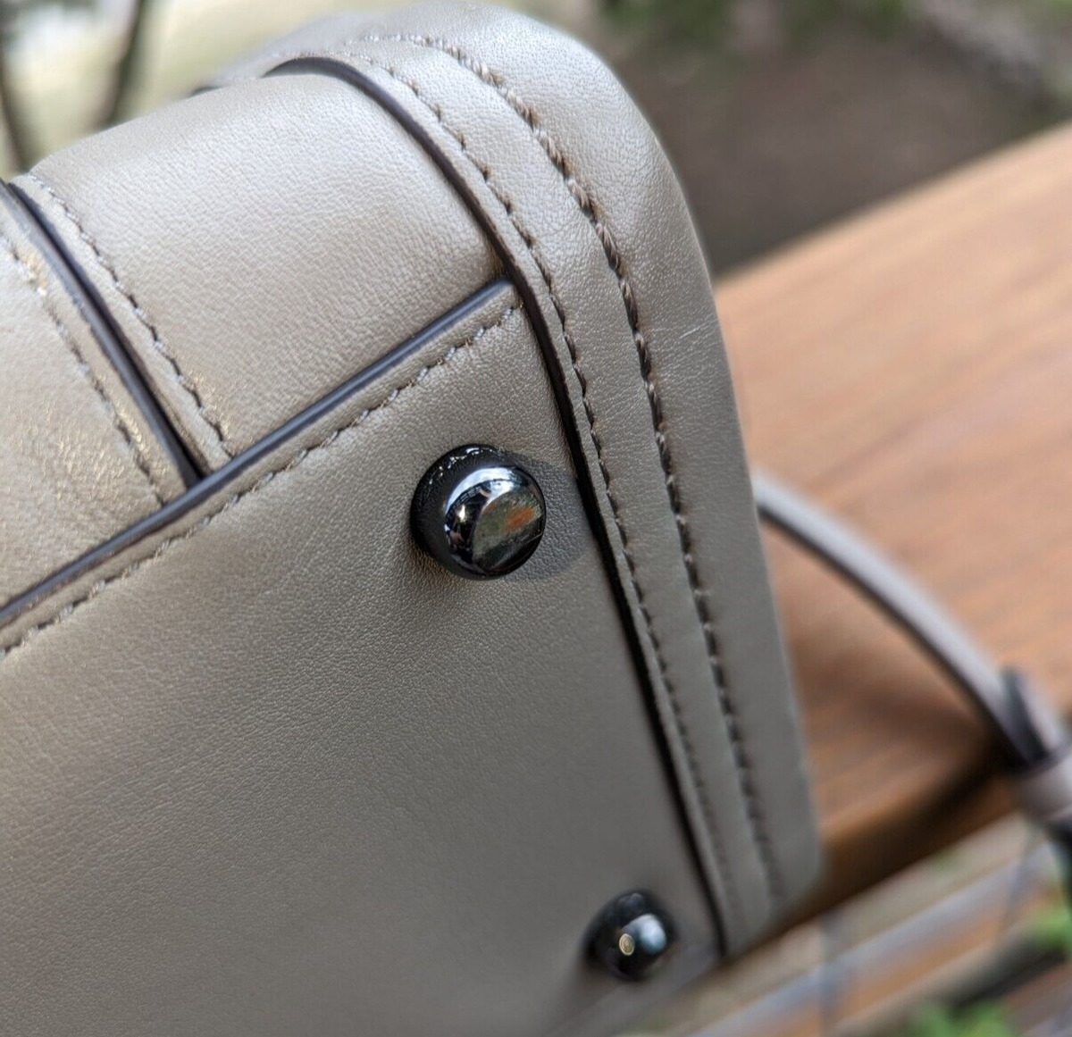 COACH Taupe Grey Leather SWAGGER FRAME SATCHEL Shoulder Crossbody