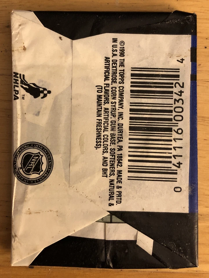 Tarjeta de hockey Bowman 1990-91 paquete de cera posible Wayne Gretzky Mario Lemieux Foto 2 de 2