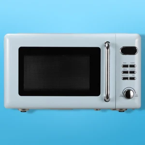 07 Cu Ft 700W Micro-ondes rétro 5 Niveaux de puissance 8 Menus Serrure enfant Thunderbird Bleu