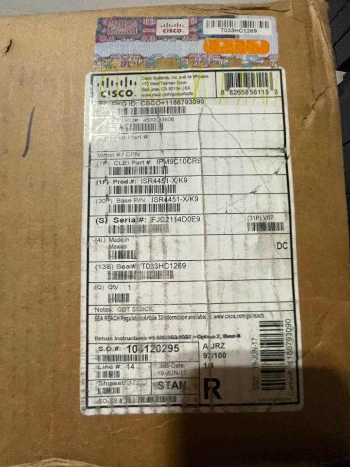 Genuine Cisco ISR4451-X/K9 V06 PoE 4 Port Wired Router Dual AC Power NEW - Image 3 of 4