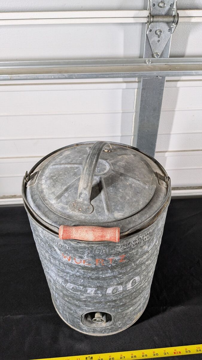 Vintage Water Cooler Jug Igloo industrial Galvanized Metal Vintage Water Cooler Jug Igloo industrial Galvanized Metal