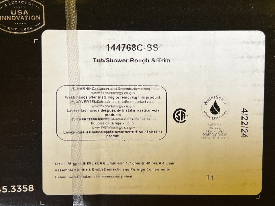 Delta FLYNN Tub & Shower Faucet Brushed Nickel Finish 144768CSS New eBay