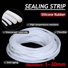 Silicone Solid Rubber Sealing Strip Round Bar Rods Ø1-30mm High Temp Waterproof