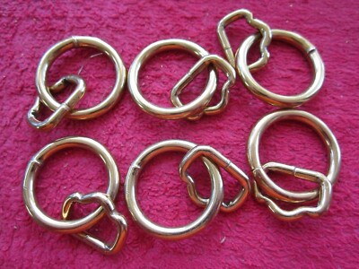 Lot De 6 Boucles Et Anneaux North & Judd Pour Cheval – Vintage, Laiton, 5/8 X 1 Pouce