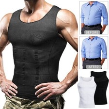 Men's Compression Body Shaper Chest Waist Trainer Boobs Moobs Tank Top Underwear