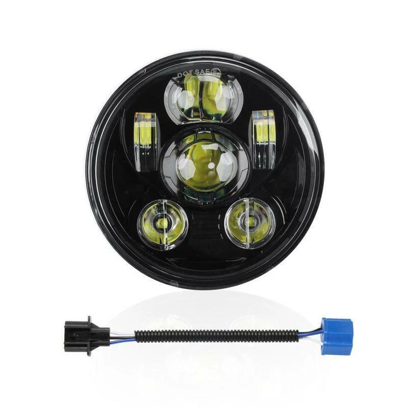 Faro LED 5.75" 5 3/4 negro moto para Kawasaki 1000 250 CSR LTD Vulcan Foto 2 de 4