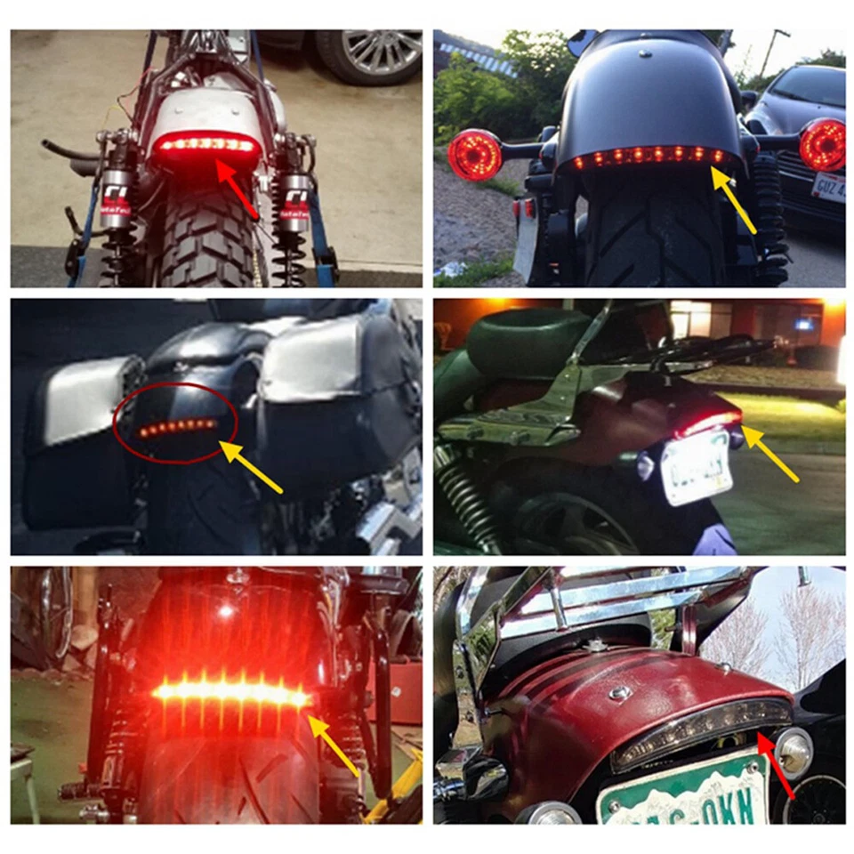 For Harley Sportster XL 883 1200 Forty Eight LED Brake Tail Light Turn Signal US - Image 3 of 4